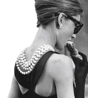 luscious pearl necklace earrings bracelet - Audrey Hepburn with pearls.jpg